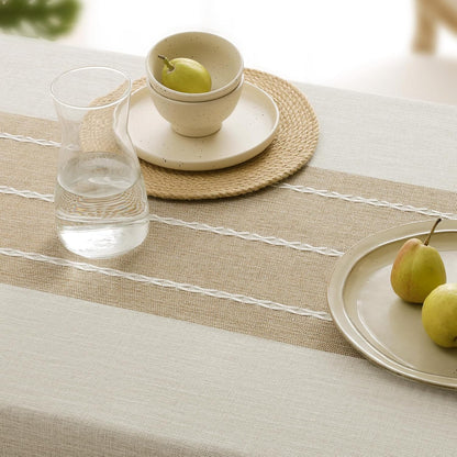 Softalker Fall Linen Rectangle Tablecloth with Tassel, 55 x 70 Inch