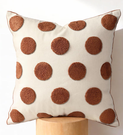 Embroidered Throw Pillow Cover 18x18 Inch, Colorful Plaid