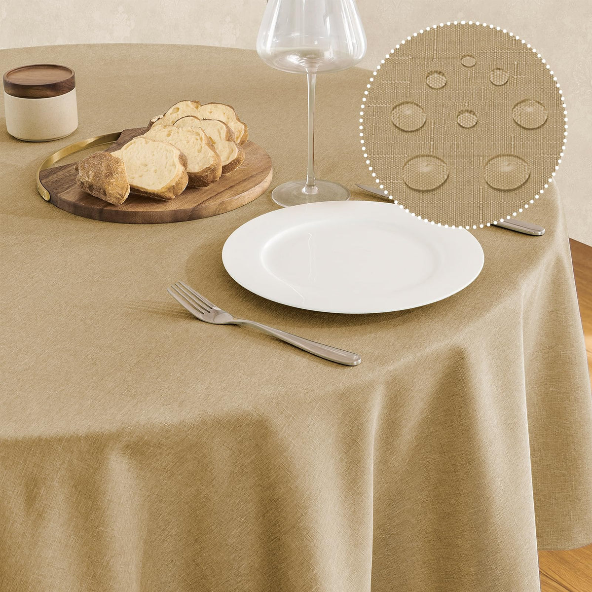Veblandy Rectangle Tablecloth Waterproof Linen Textured Table Cloth Stain and Wrinkle Resistant Washable, Decorative Fabric Table Cover for Dining, Party and Camping (Sage Green, 52 * 70)