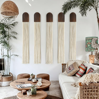 2Pcs Macrame Wall Hanging Boho wall decor Fiber Art Decor 13.7"W*51"L
