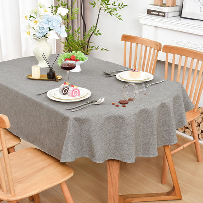 Wolkemer Oval Tablecloth 60 x 102 Inches Faux Linen Water Resistant