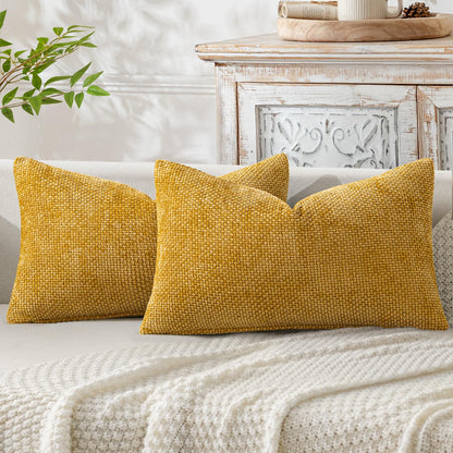 MIULEE Decorative Couch Throw Pillow Covers 18x18 Inch Neutral Beige 2 Pack