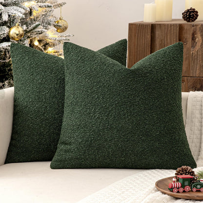 MIULEE 20x20 Decorative Boucle Couch Pillow Covers Brown