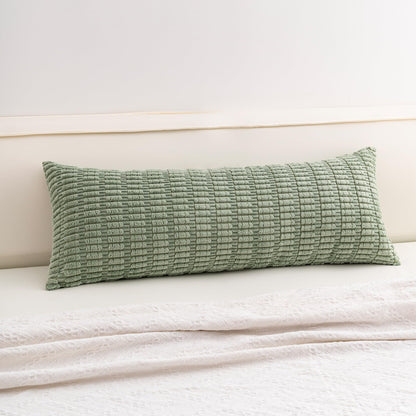 Pack of 2 Corduroy Decorative Throw Pillow Covers 18x18 Inch, Cream White