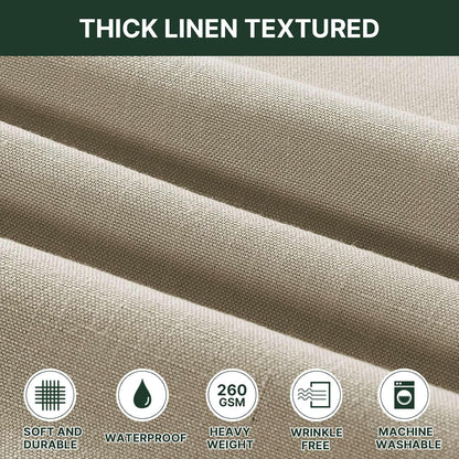 H.VERSAILTEX Linen Textured Table Cloths 60 x 120 Inch Premium Solid Tablecloth Spill-Proof Waterproof Table Cover for Dining Buffet Feature Extra Soft and Thick Fabric Wrinkle Free, Taupe
