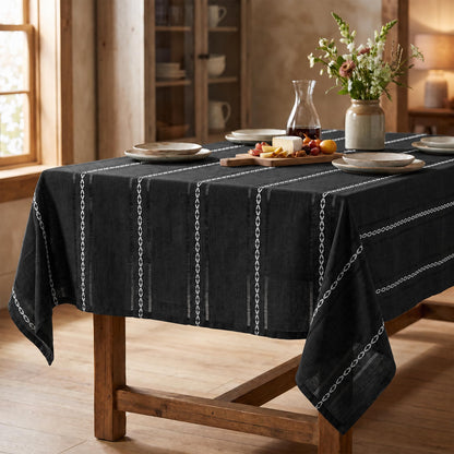 Horaldaily Beige Rectangular Tablecloth, 60×84 Inch, Farmhouse Decor