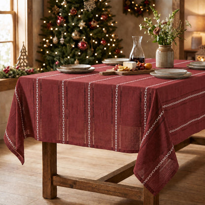 Horaldaily Beige Rectangular Tablecloth, 60×84 Inch, Farmhouse Decor