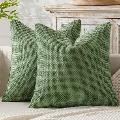 MIULEE Decorative Couch Throw Pillow Covers 18x18 Inch Neutral Beige 2 Pack