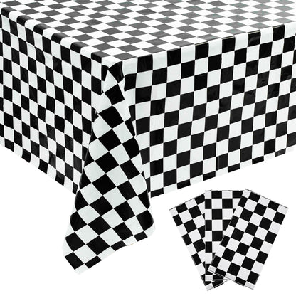 Kesfey 3 Packs Sage Green Gingham Tablecloth Sage Green and White Checkered Table Cloths 54 x 108 Inches Disposable Plastic Gingham Tablecovers Waterproof Picnic Camping Table Covers for Baby Shower