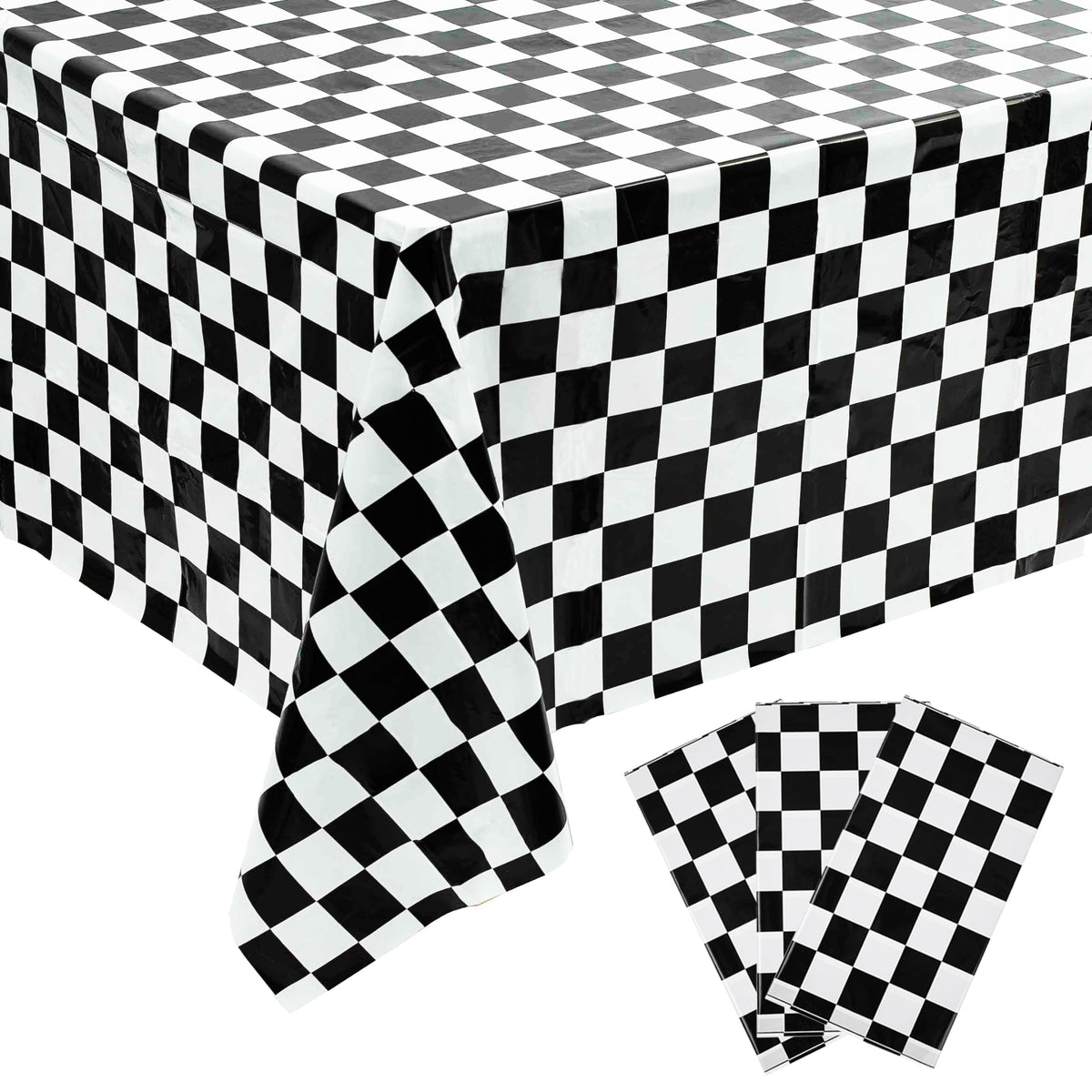 Kesfey 3 Packs Pink Gingham Tablecloth Pink and White Checkered Tablecloths 54 x 108 Inches Disposable Plastic Gingham Tablecovers Waterproof Rectangle Picnic Table Covers for Birthday Party Supplies