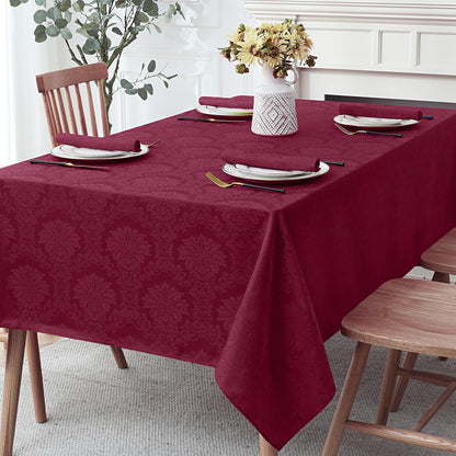 Romanstile Fall Jacquard Rectangle Tablecloth, Thanksgiving Dining Decor