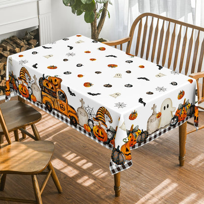 Horaldaily Halloween Tablecloth 60 x 84 Inch Rectangular Ghost Pumpkin