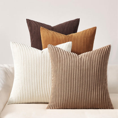 Topfinel Decorative Throw Pillow Covers Cushion Cases, Set of 4 Soft Velvet Modern Double-Sided Designs, Mix and Match for Boho Farmhouse Fall Home Decor (18x18 inch, Orange/Teal)