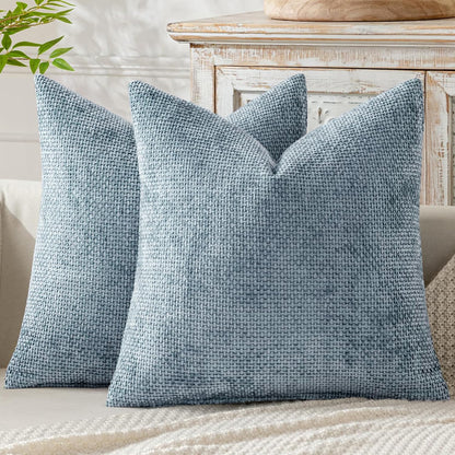 MIULEE Decorative Couch Throw Pillow Covers 18x18 Inch Neutral Beige 2 Pack