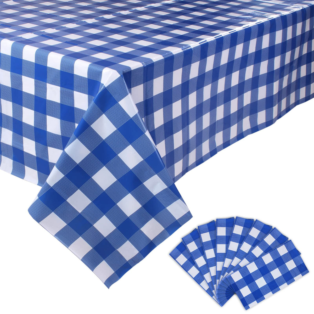 Kesfey 3 Packs Pink Gingham Tablecloth Pink and White Checkered Tablecloths 54 x 108 Inches Disposable Plastic Gingham Tablecovers Waterproof Rectangle Picnic Table Covers for Birthday Party Supplies