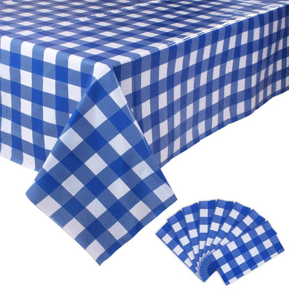 Kesfey 3 Packs Pink Gingham Tablecloth Pink and White Checkered Tablecloths 54 x 108 Inches Disposable Plastic Gingham Tablecovers Waterproof Rectangle Picnic Table Covers for Birthday Party Supplies