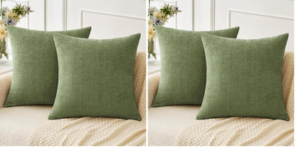 MIULEE Soft Chenille Fall Throw Pillow Covers Burnt Orange 18x18 Pack of 2