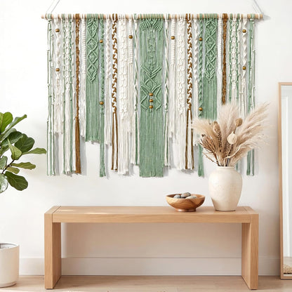 MEIVINES Macrame Wall Hanging Large Boho Tapestry Macrame Wall Art Decor
