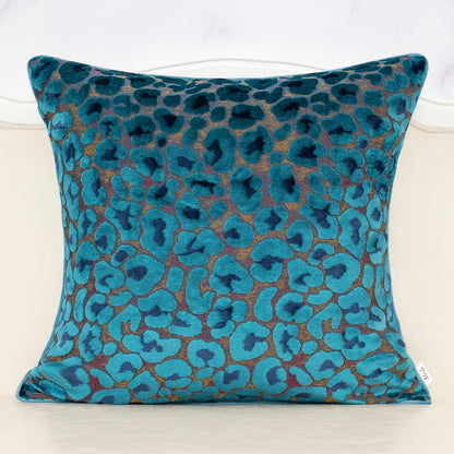 Alerfa Green Brown Floral Throw Pillow Cover 20 x 20 Inch Cut Velvet Sqaure Luxury Decorative Pillow Cover for Couch Living Room Bedroom