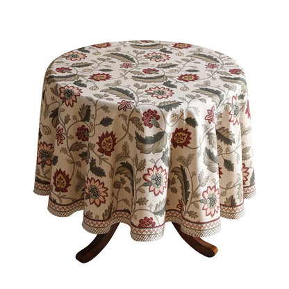 ISAENNE Designer French Linen Rectangular Tablecloth,118"x67"-Cornucopia