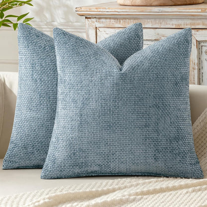 MIULEE Decorative Couch Throw Pillow Covers 18x18 Inch Neutral Beige 2 Pack