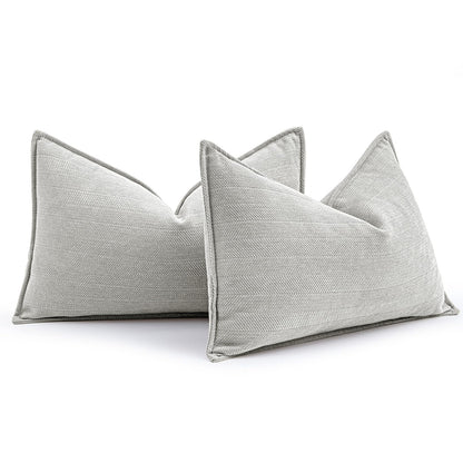 MIULEE Pack of 2 Sage Green Decorative Chenille Pillow Covers 20x20 Inch