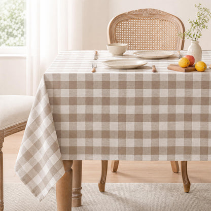 Gingham Tablecloth Rectangle Table, Cotton Linen Style Picnic Checkered Table Cloth Farmhouse Washable Wrinkle Free Buffalo Plaid Table Cover for Outdoor Birthday Party, Pink, 60x75