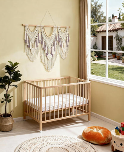 Tempospark Macrame Wall Hanging, 43"x32" Boho Wall Tapestry, Large Wall Art for Bedroom, Living Room, Dining Room, Nursery, Gallery, Office (Leaf&Bead)