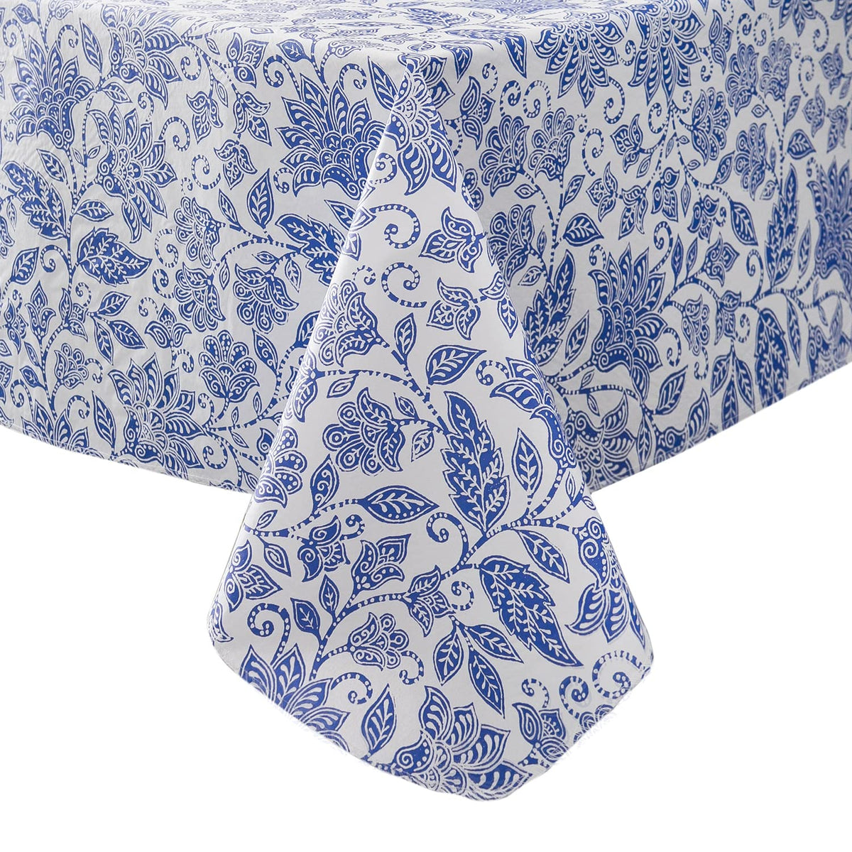 Pioggia Vinyl Tablecloth with Flannel Backed Rectangle Waterproof Oil-Proof PVC Table Cloth Wipeable Spill-Proof Plastic Table Cover for Indoor and Outdoor