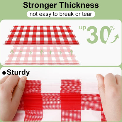 misaya 4 Packs 54 x 78 Inch Checkered Disposable Table Cloth
