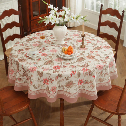Rectangle Waterproof Tablecloth Linen Textured Table Cloth,Stain and Wrinkle Resistant Washable Fabric Table Cover for Dining, Party, Camping and Outdoor, 52 x 70 Inch, Vine Bloom