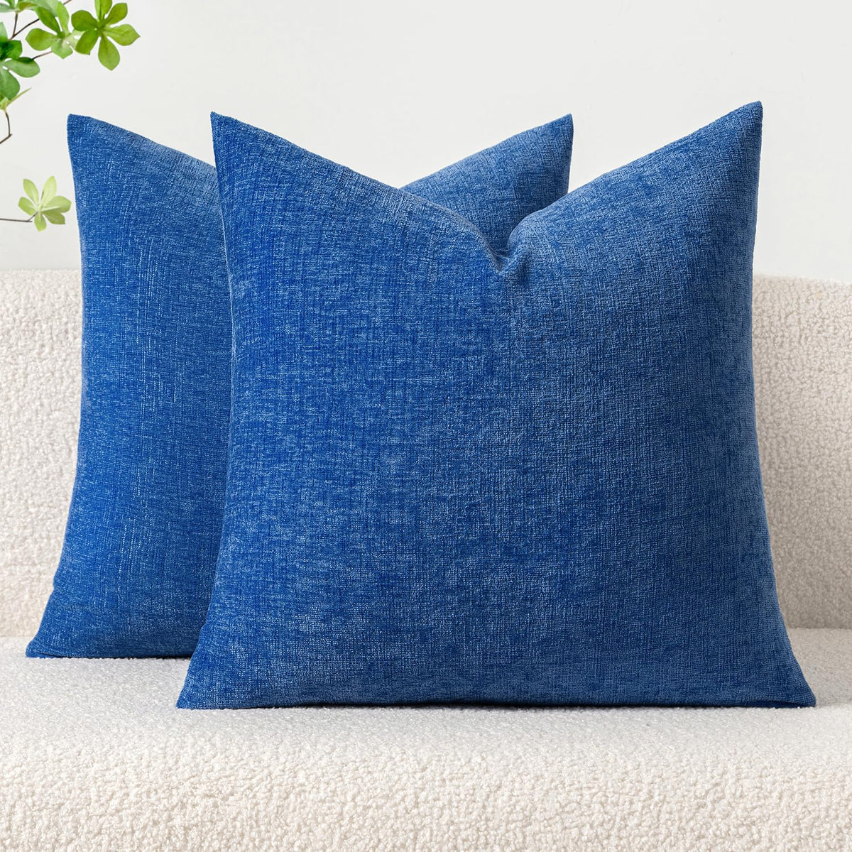 MIULEE Soft Chenille Fall Throw Pillow Covers Burnt Orange 18x18 Pack of 2