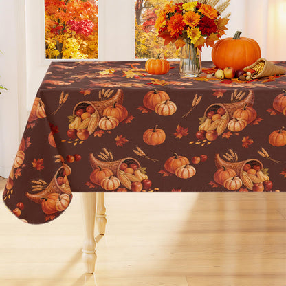 Smiry Rectangle Table Cloth, Flannel Backed Vinyl Tablecloth, 60"x84"