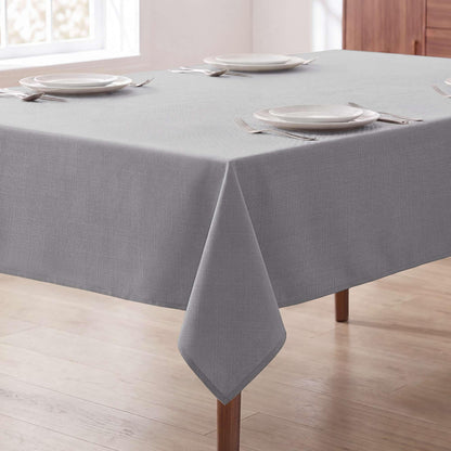 H.VERSAILTEX Linen Textured Table Cloths 60 x 120 Inch Premium Solid Tablecloth Spill-Proof Waterproof Table Cover for Dining Buffet Feature Extra Soft and Thick Fabric Wrinkle Free, Taupe