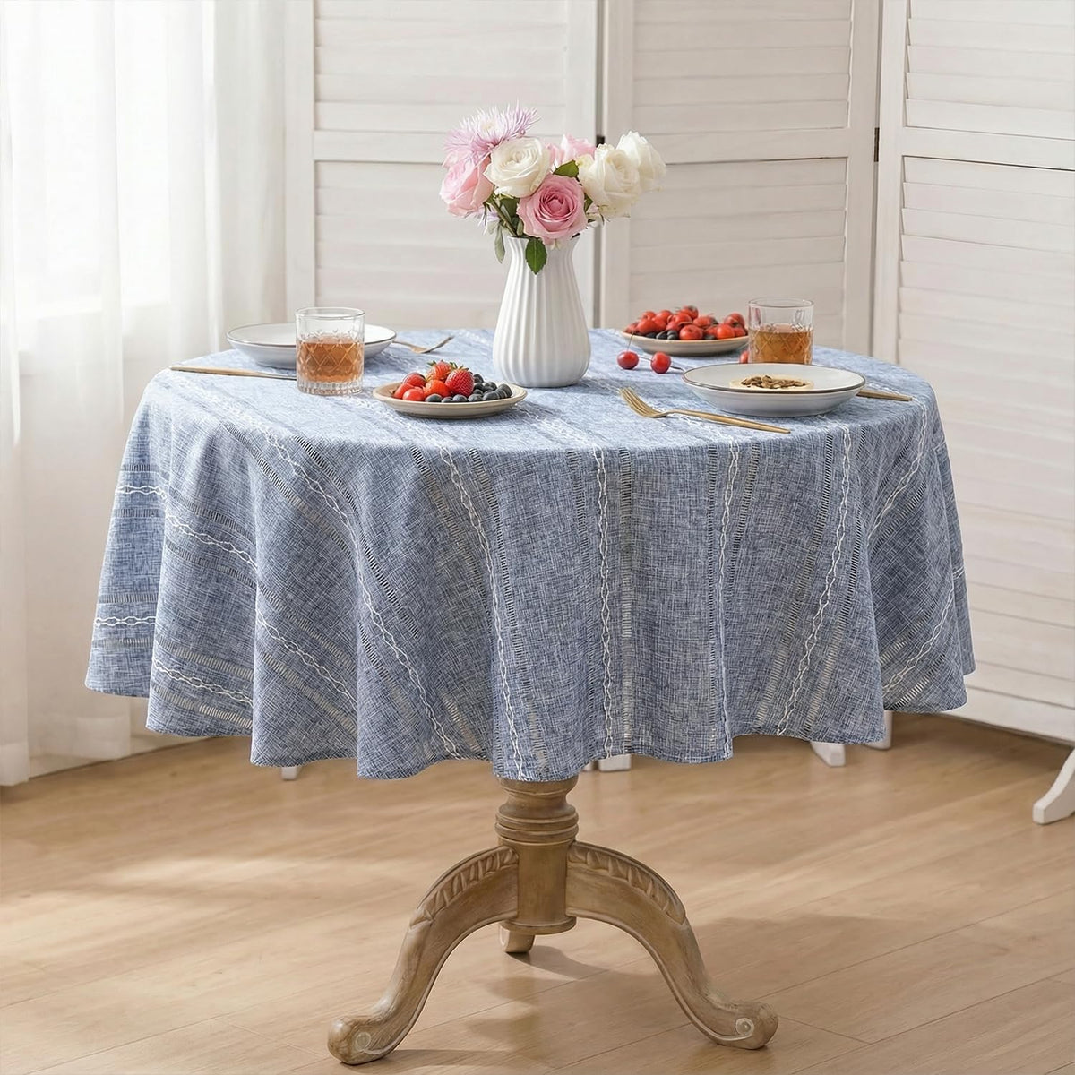 Horaldaily Beige Rectangular Tablecloth, 60×84 Inch, Farmhouse Decor