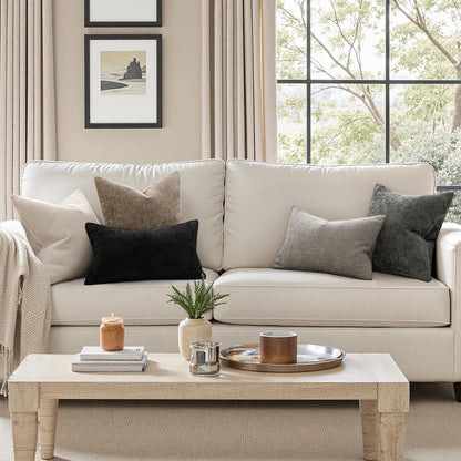 MIULEE Decorative Couch Throw Pillow Covers 18x18 Inch Neutral Beige 2 Pack