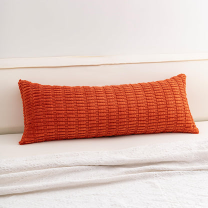 Pack of 2 Corduroy Decorative Throw Pillow Covers 18x18 Inch, Cream White