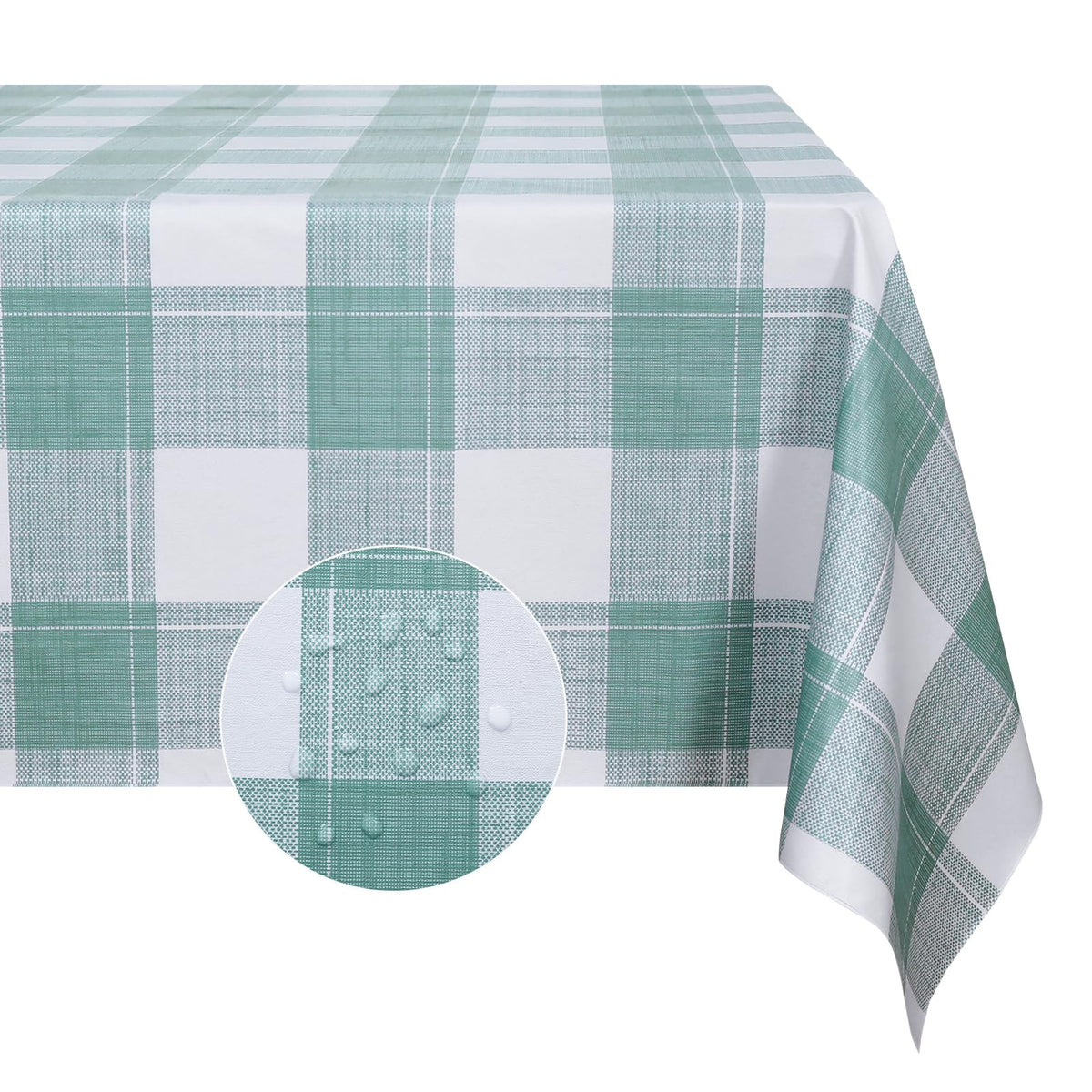 Romanstile Rectangle Vinyl Tablecloth, 100% Waterproof Oil-Proof Checkered Plastic Table Cloth, Heavy Duty Wipeable Table Covers for Dining, Camping, Picnic, Outdoor - 54 x 78 Inch, Grey