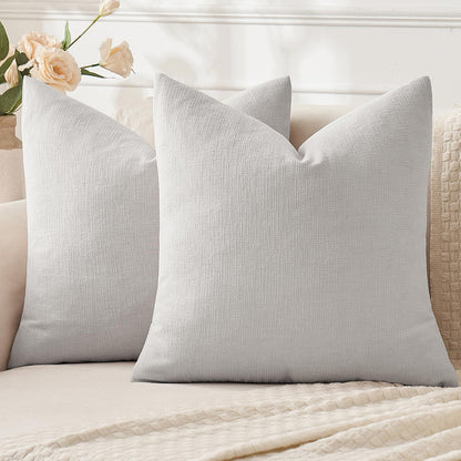 MIULEE Olive Green Chenille Couch Throw Pillow Covers, 18x18