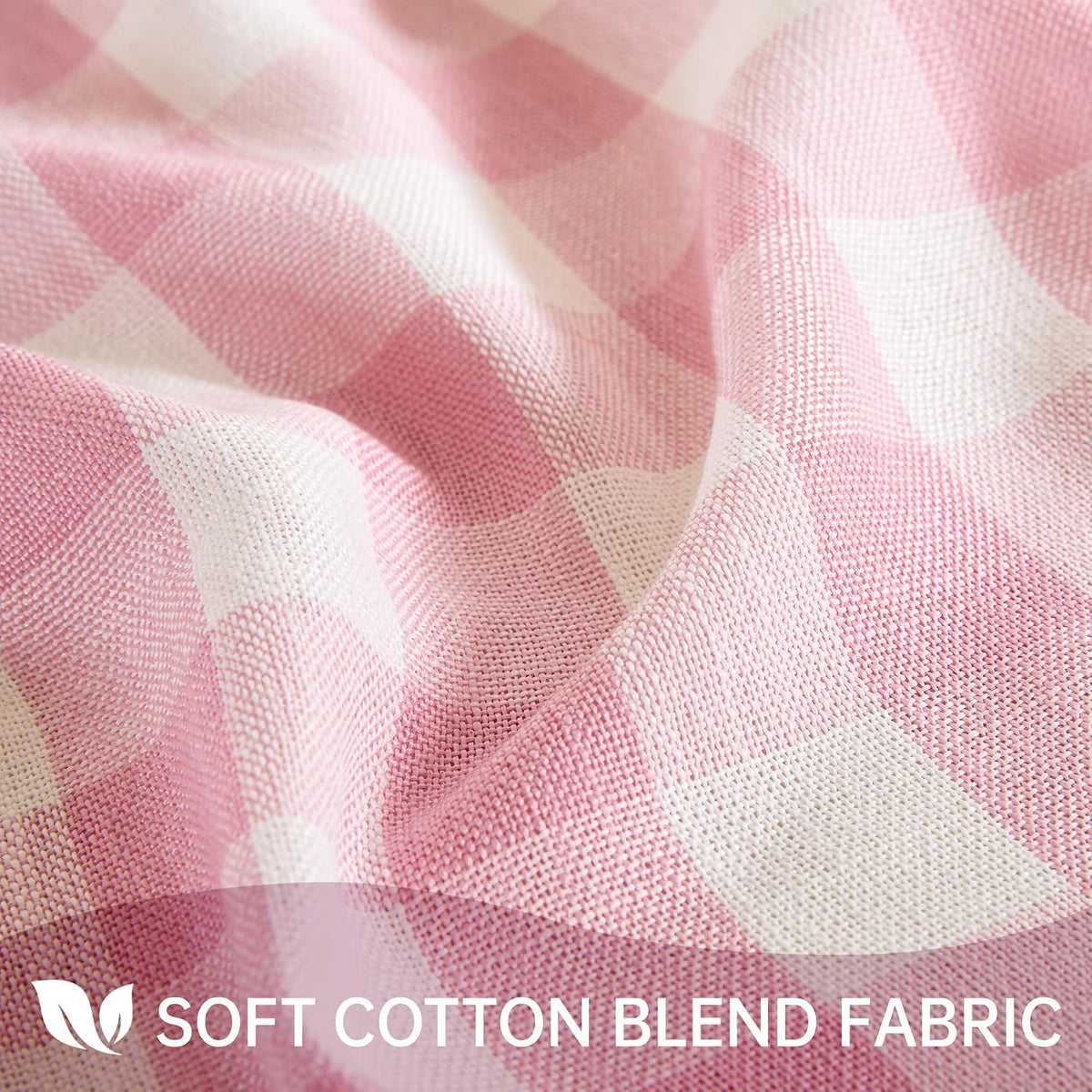 Gingham Tablecloth Rectangle Table, Cotton Linen Style Picnic Checkered Table Cloth Farmhouse Washable Wrinkle Free Buffalo Plaid Table Cover for Outdoor Birthday Party, Pink, 60x75