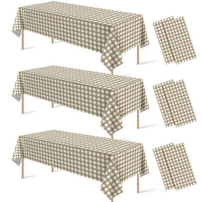 6 Pcs Sage Green Gingham Tablecloths, Checkered Table Covers 54 x 108 Inch