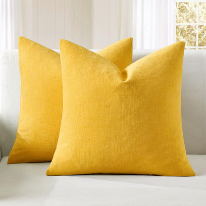 MIULEE Olive Green Chenille Couch Throw Pillow Covers, 18x18
