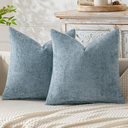 MIULEE Decorative Couch Throw Pillow Covers 18x18 Inch Neutral Beige 2 Pack