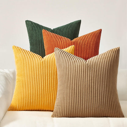 Topfinel Decorative Throw Pillow Covers Cushion Cases, Set of 4 Soft Velvet Modern Double-Sided Designs, Mix and Match for Boho Farmhouse Fall Home Decor (18x18 inch, Orange/Teal)