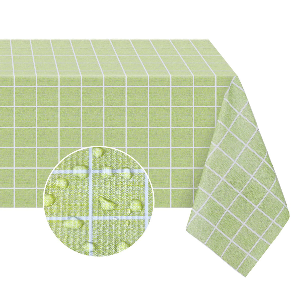 Romanstile Rectangle Vinyl Tablecloth, 100% Waterproof Oil-Proof Checkered Plastic Table Cloth, Heavy Duty Wipeable Table Covers for Dining, Camping, Picnic, Outdoor - 54 x 78 Inch, Grey