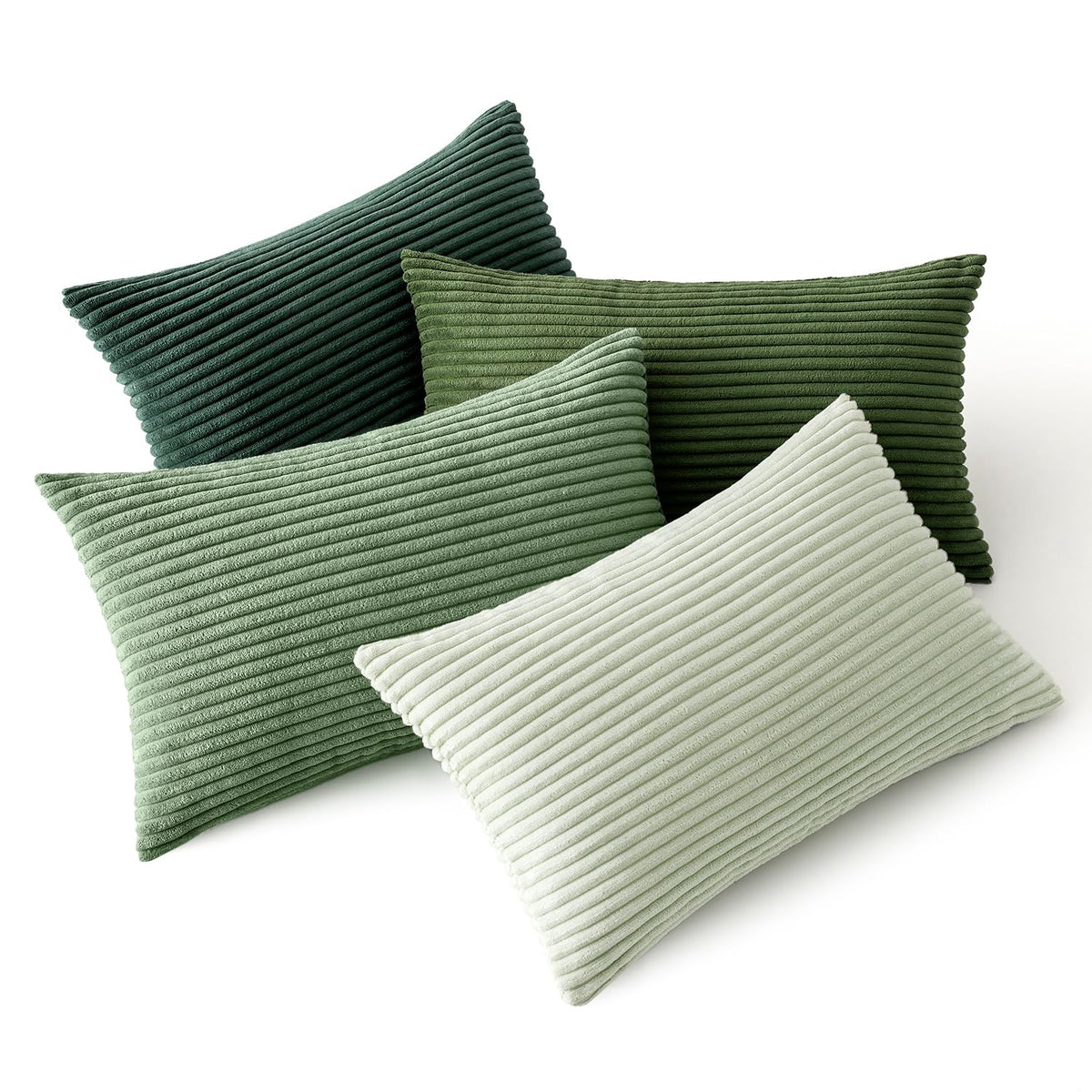 MIULEE Soft Corduroy Decorative Throw Pillow Covers Forest Green 18x18