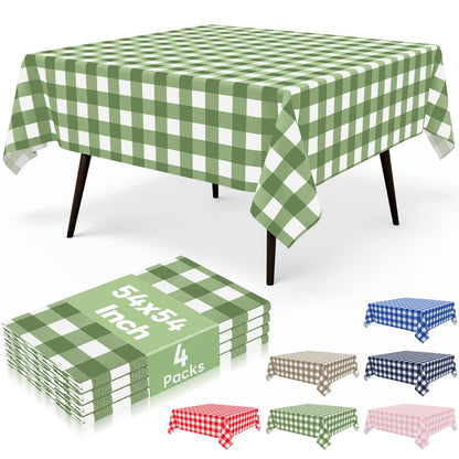 misaya 4 Packs 54 x 78 Inch Checkered Disposable Table Cloth