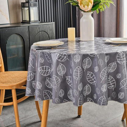 Pioggia Vinyl Tablecloth with Flannel Backed Rectangle Waterproof Oil-Proof PVC Table Cloth Wipeable Spill-Proof Plastic Table Cover for Indoor and Outdoor