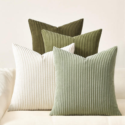 Topfinel Decorative Throw Pillow Covers Cushion Cases, Set of 4 Soft Velvet Modern Double-Sided Designs, Mix and Match for Boho Farmhouse Fall Home Decor (18x18 inch, Orange/Teal)