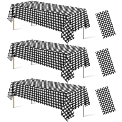 3 Pcs Sage Green Gingham Tablecloths, Checkered Table Covers 54 x 108 Inch